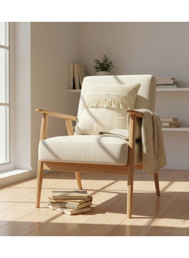 Luxury Thick Linen Decorative Cushion with Elegant Macrame Design 45x45 cm with Hidden Zipper for Stylish Living Room Sofa and Chair Accents - Image 5